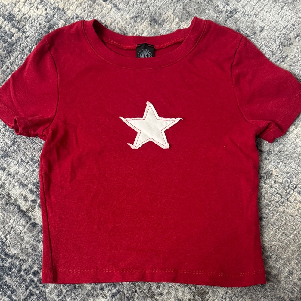 PacSun Red Baby Tee with White Star